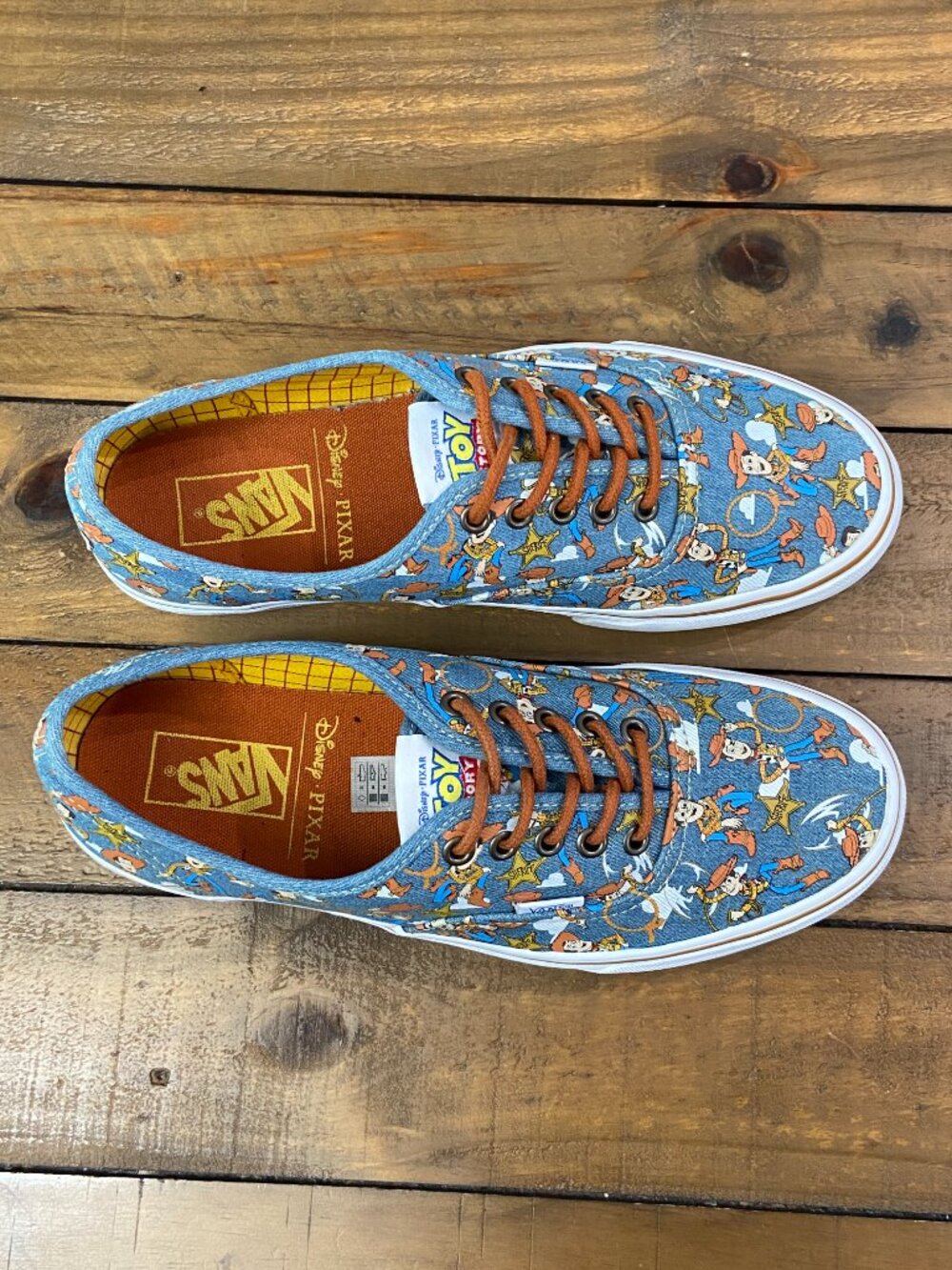 RARE Toy Story x Vans Authentic "Woody" Denim Sneakers Womens 10.5 Mens 9 - Picture 6 of 12